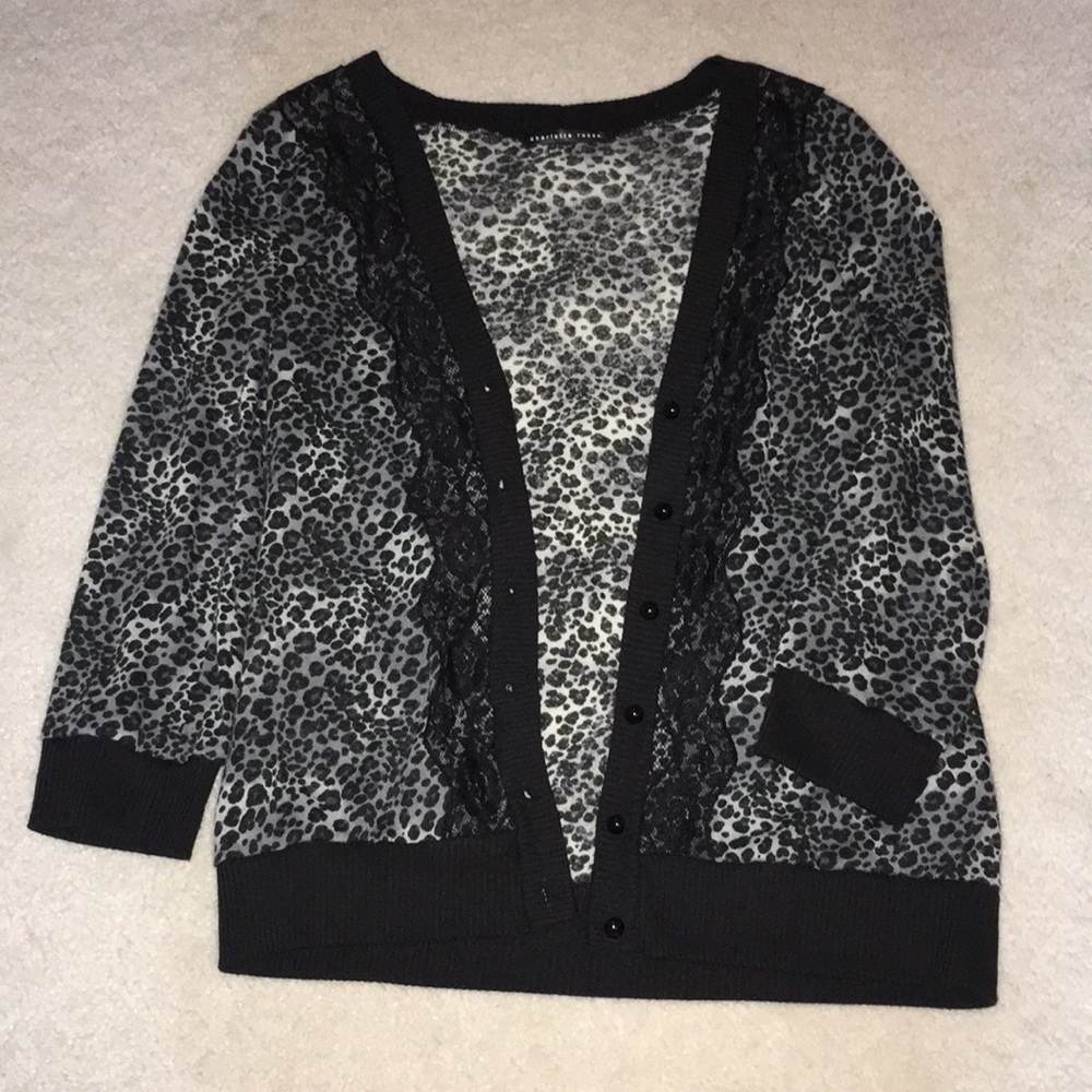 Charlotte Russe cheetah with lace cardigan